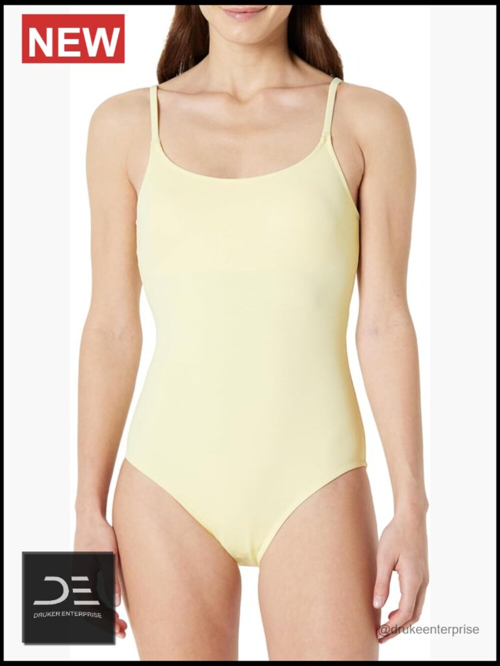 Women's Thin Strap One-Piece Swimsuit with Adjustable Straps